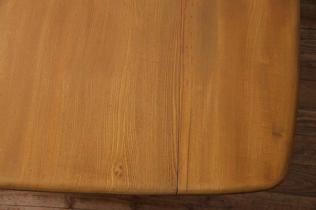 ヴィンテージ家具　イギリスビンテージ　ERCOL(アーコール)　エルム材　スクエアドロップリーフテーブル(バタフライテーブル)(R-045030)