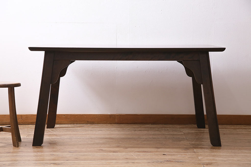 ヴィンテージ家具　松本民芸家具　#70型食卓　脚のデザインがおしゃれなダイニングテーブル(定価約19万円)(4人掛け、ビンテージ)(R-045049)