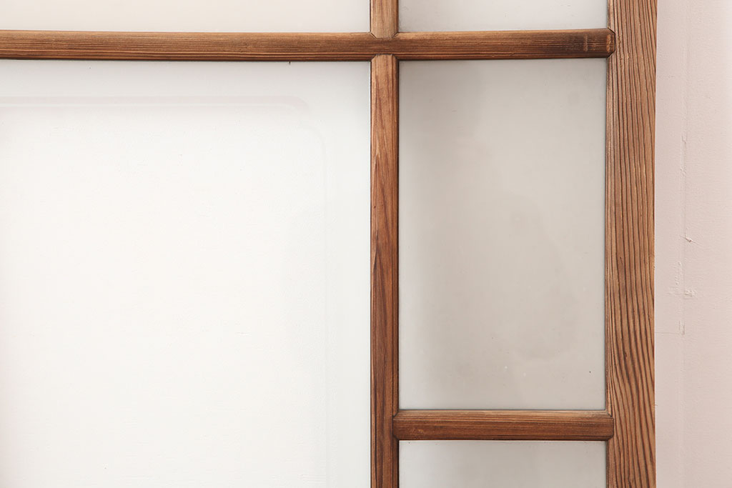 アンティーク建具　昭和初期　レトロな雰囲気が魅力の引き戸2枚セット(ガラス戸、建具)(R-045108)