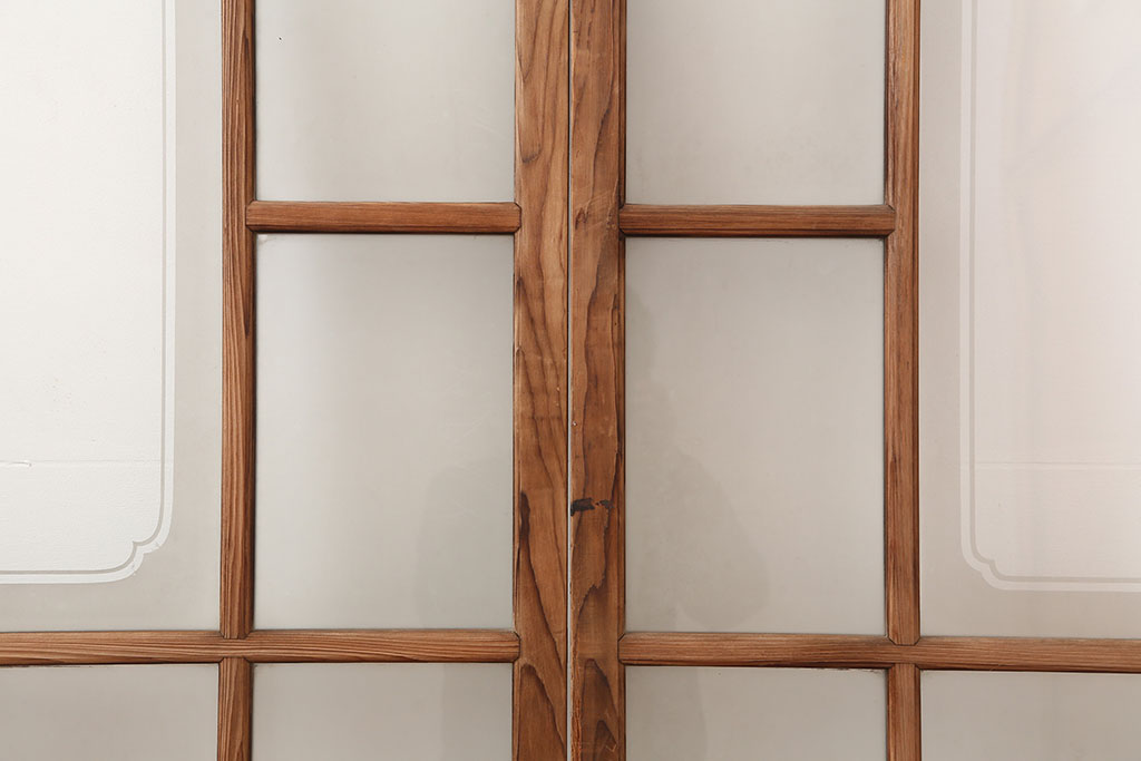 アンティーク建具　昭和初期　レトロな雰囲気が魅力の引き戸4枚セット(ガラス戸、建具)(R-045109)