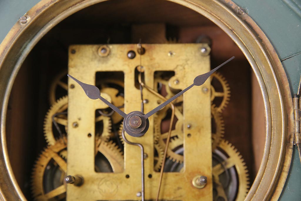 アンティーク時計　昭和初期　5.5インチ　精工舎(SEIKOSHA、セイコー)　ゼンマイ式　珍しい小振りサイズの八角柱時計(掛け時計、振り子時計)(R-045297)