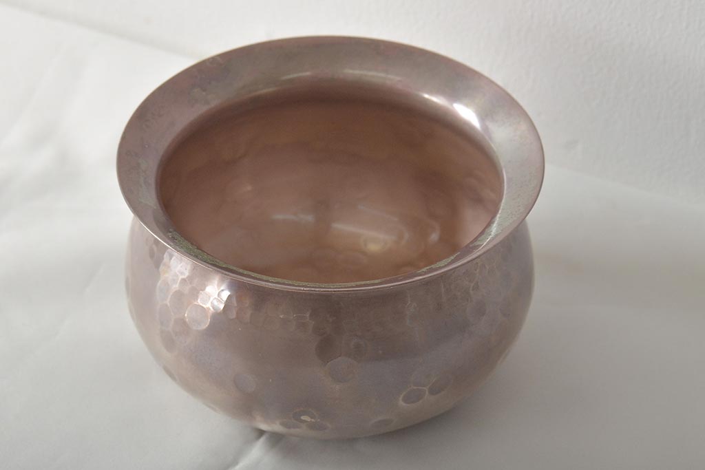 木村清雲 南鐐伝来建水 純銀 約353g 茶道具(R-045305
