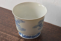 明治〜大正　染付杯洗(深皿、深鉢、盃洗)(R-045314)