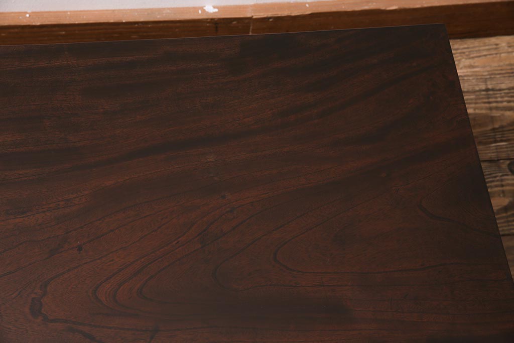 アンティーク家具　和製　大正昭和初期　総ケヤキ材　引き出し付き　品のある佇まいが魅力の文机(ローテーブル、座机)(R-045329)