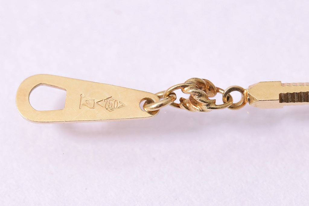 ヴィンテージアクセサリー K18 細かなデザインのゴールド