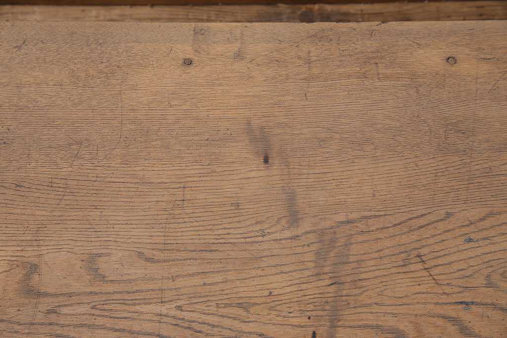 アンティーク家具　昭和初期　栓材　ストリップド(剥離)　木目が味わい深い文机(ローテーブル)(R-045496)