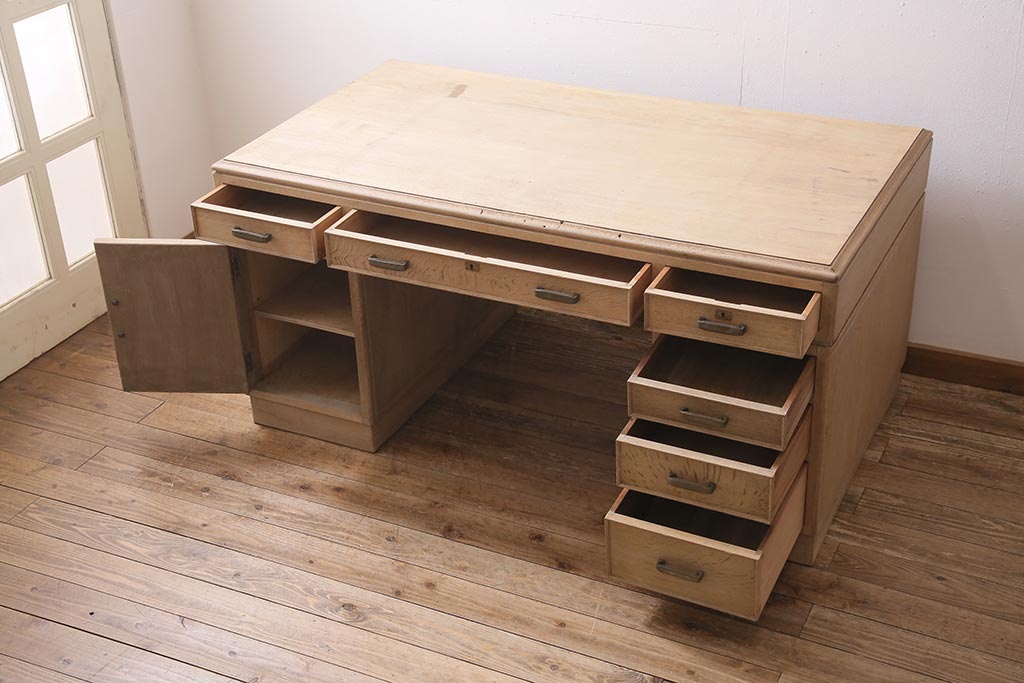 【送料無料/新品】 アンティーク家具 昭和中期 ストリップド(剥離) ナラ材 組立て式 その他