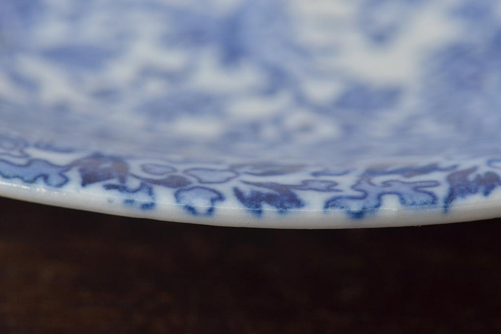 大正〜昭和初期　花蝶文6寸印判皿5枚(伊万里焼、和食器)(R-045521)