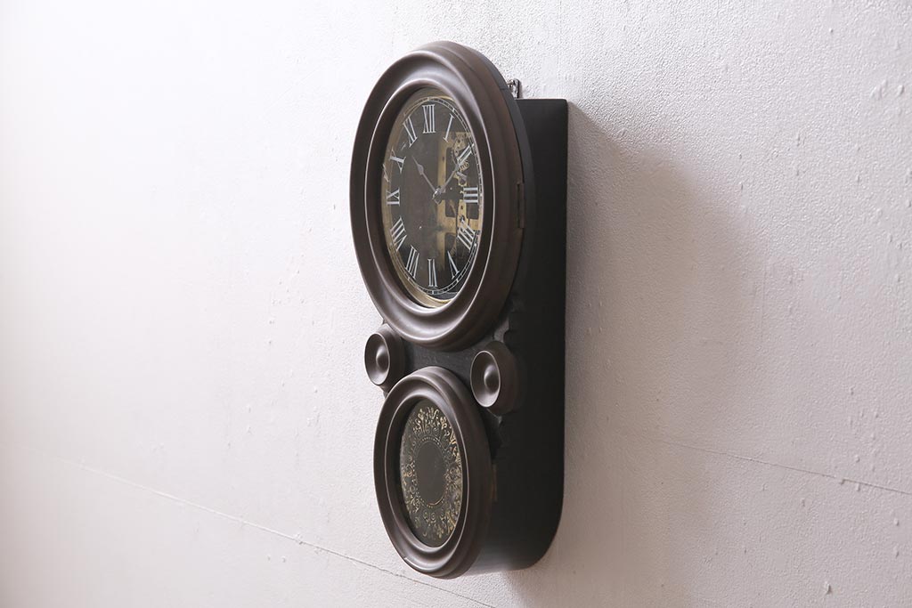 アンティーク時計　明治　SEIKOSHA(精工舎、セイコー)　ゼンマイ式　四ツ丸　 古い質感が味わい深いだるま時計(掛時計、柱時計、振り子時計)(R-045562)