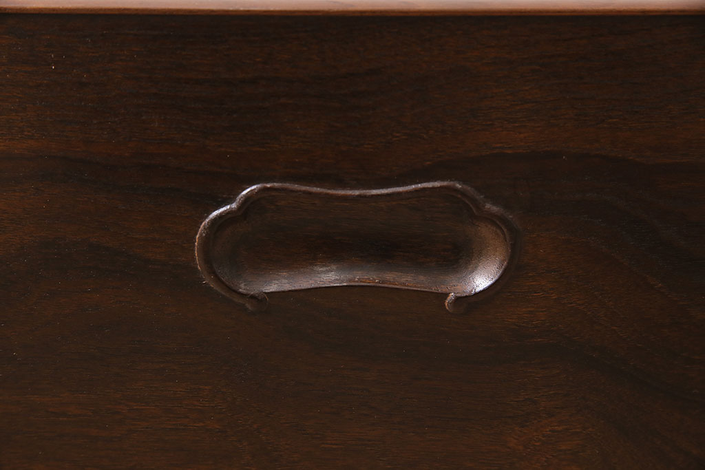アンティーク雑貨　昭和初期　指物家具　桑材　美しい木目の角火鉢(木製火鉢、箱火鉢)(R-045620)