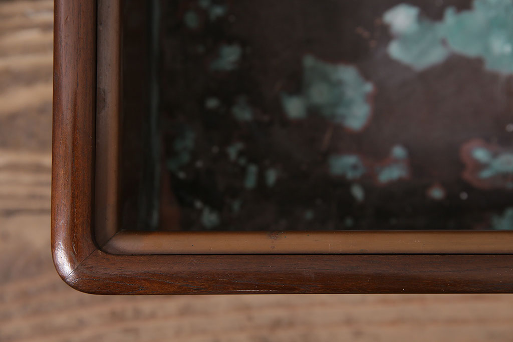 アンティーク雑貨　昭和初期　指物家具　桑材　美しい木目の角火鉢(木製火鉢、箱火鉢)(R-045621)