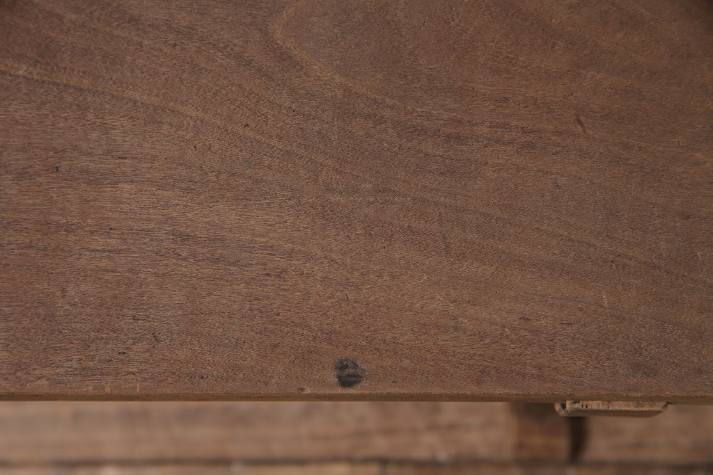 アンティーク家具　明治大正期　天板朴の木・引き出し前板ケヤキ材　使い込まれた木肌が味わい深い文机(座机)(R-045628)
