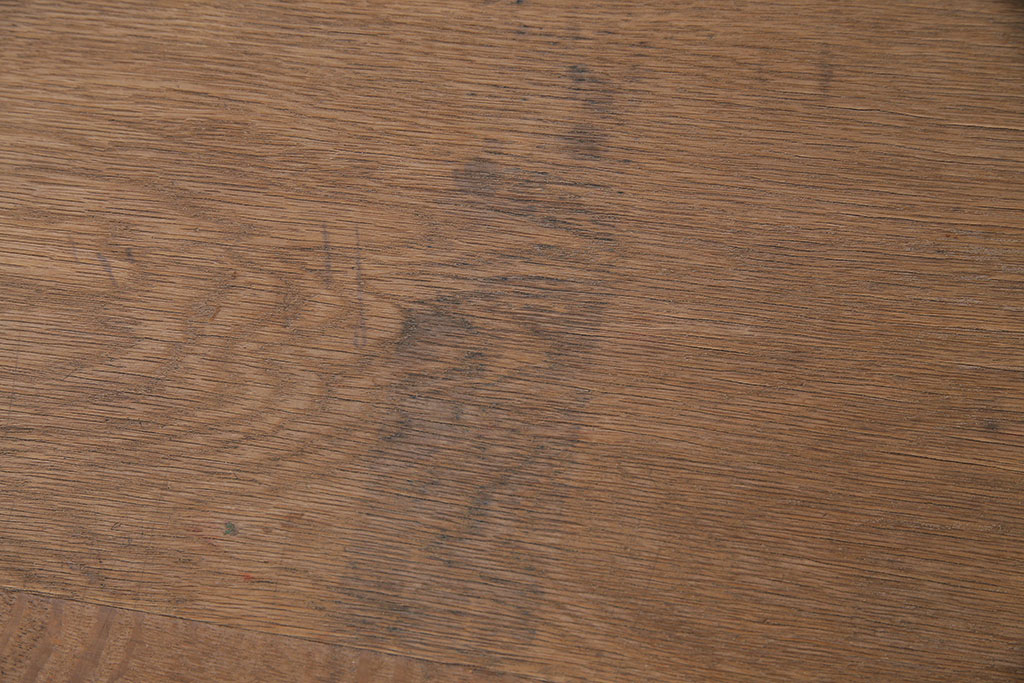 アンティーク家具　昭和初期　ストリップド(剥離)　ナラ材・天板突き板　素朴な木味が魅力のレトロな文机(ローテーブル)(R-045640)