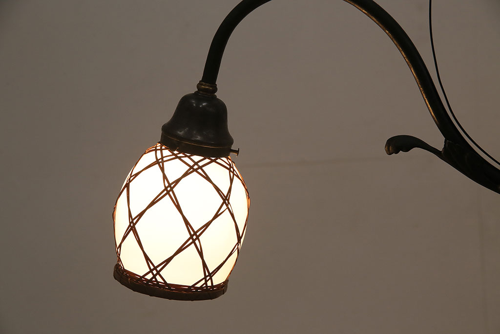 アンティーク照明 真鍮 大正ロマン香る2灯シャンデリア(吊り下げ照明、天井照明)(R-045651) | ラフジュ工房