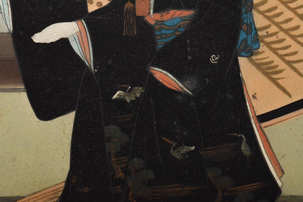 明治期　花嫁印　一心印　木製看板(呉服店、自在堂、浮世絵、着物)(R-045665)