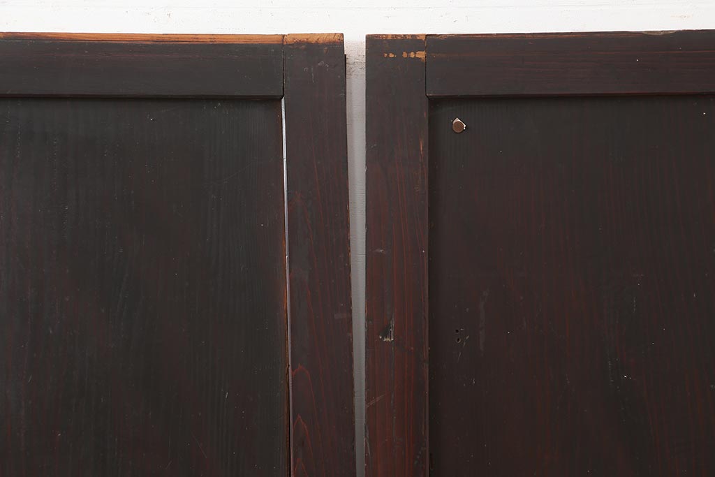 アンティーク建具　明治期　杉材一枚板　杢目が魅力のシンプルな板戸4枚セット(引き戸、建具)(R-045689)