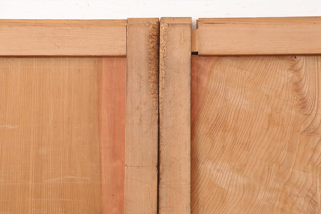 アンティーク建具　明治期　杉材一枚板　美しい杢目の板戸4枚セット(引き戸、建具)(R-045695)