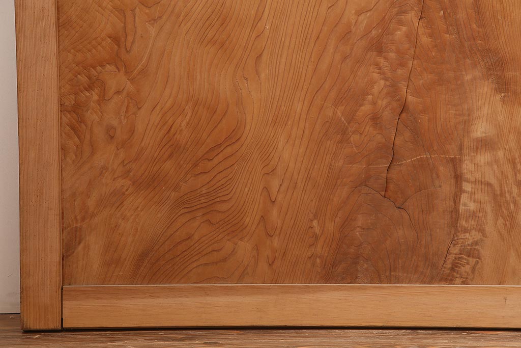 アンティーク建具　明治期　杉材一枚板　美しい杢目の板戸4枚セット(引き戸、建具)(R-045695)