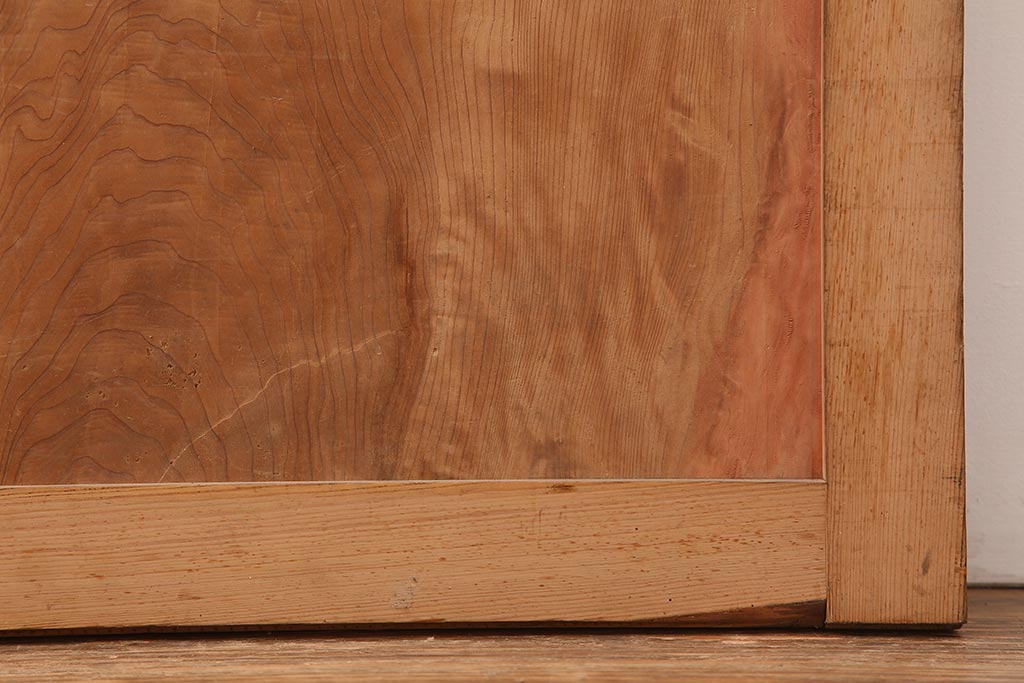 アンティーク建具　明治期　杉材一枚板　美しい杢目の板戸2枚セット(引き戸、建具)(R-045696)