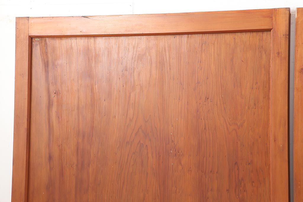 アンティーク建具　昭和中期　春慶塗が魅力のガラス帯戸4枚セット(引き戸、建具)(R-045700)