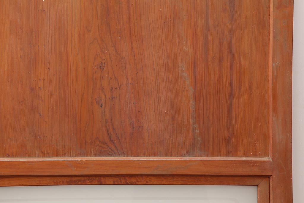 アンティーク建具 昭和中期 春慶塗が魅力のガラス帯戸2枚セット(引き戸