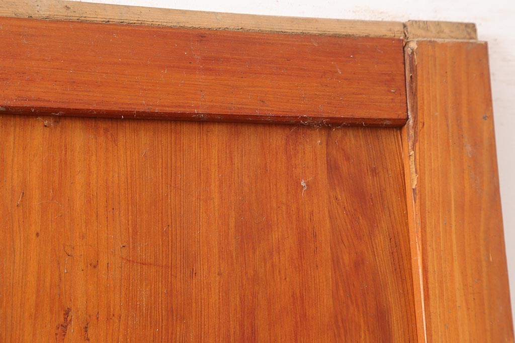 アンティーク建具　昭和中期　春慶塗が魅力のガラス帯戸2枚セット(引き戸、建具)(R-045704)