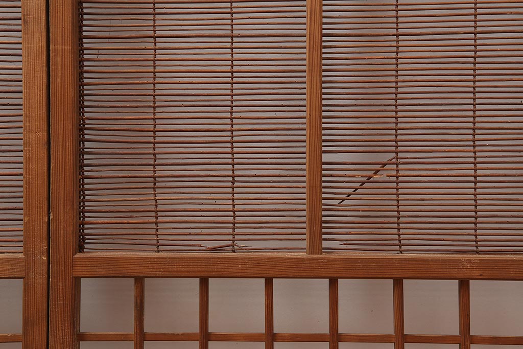 アンティーク建具 昭和初期 和の風情を高める御簾戸4枚セット(簾