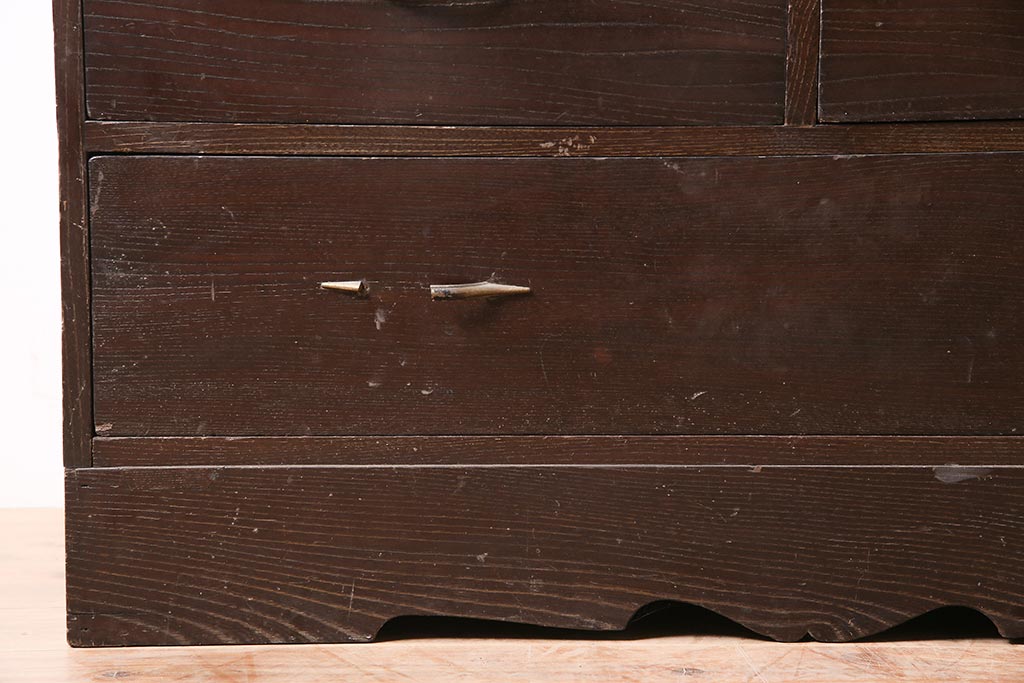 アンティーク家具　昭和初期　すっきりとした佇まいのシンプルなワードローブ(洋服タンス)(R-045707)
