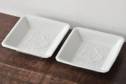 アンティーク雑貨　明治期　ねじり文　染付深鉢(深皿、和食器)(R-040036)