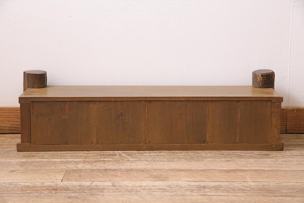 アンティーク家具　大正昭和初期　リメイク　ケヤキ材　独特の存在感を放つテレビ台(置き床、飾り台、ローボード)(R-045741)