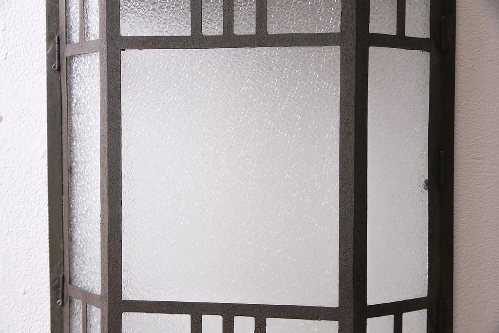 アンティーク雑貨　昭和初期　特大　開閉式　和の風情を感じさせる壁掛け照明カバー(ウォールカバー)(R-045747)