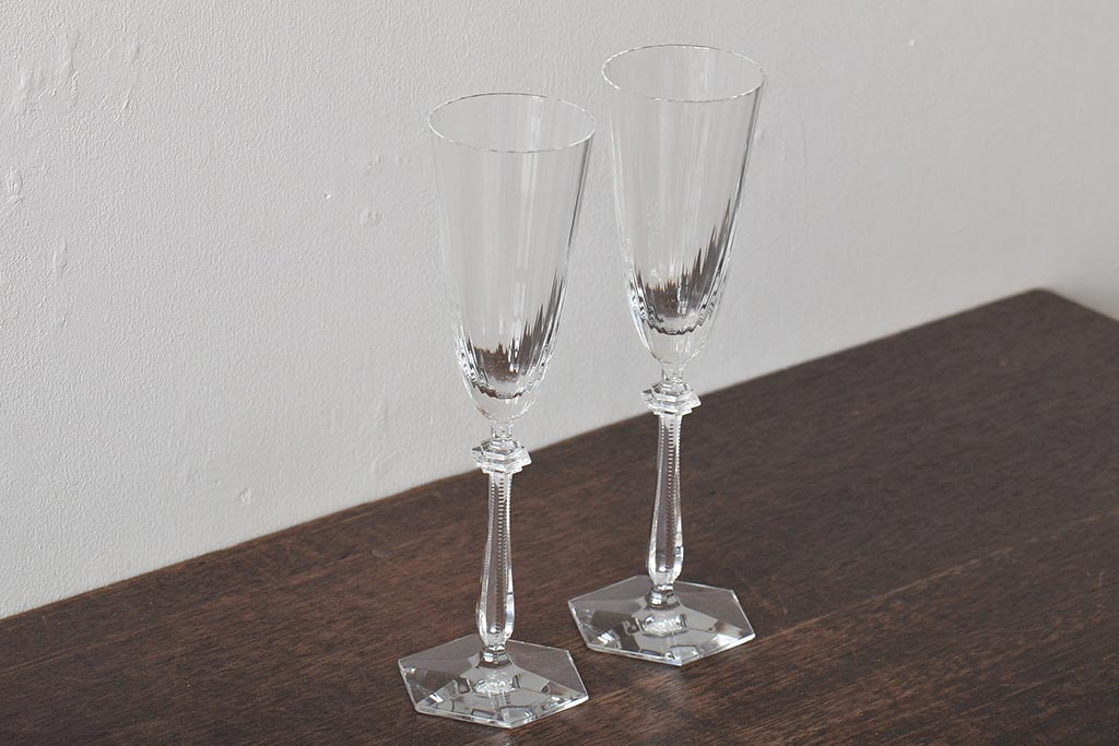 バカラ　Baccarat　シャンパングラス2客(R-045758)