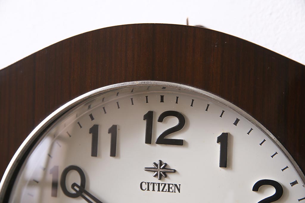 アンティーク時計　昭和初期　CITIZEN(シチズン)　30DAY　カレンダー付　ゼンマイ式　レトロモダンな壁掛け時計(振り子時計、柱時計)(R-045765)