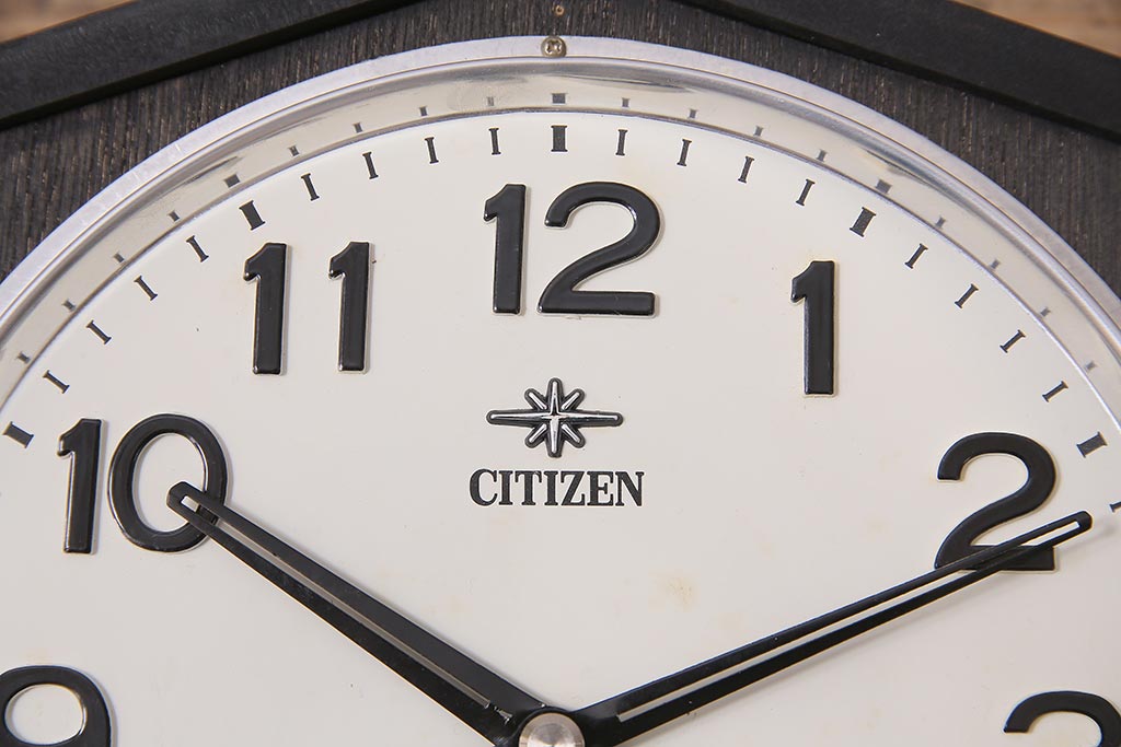 アンティーク時計　昭和初期　CITIZEN(シチズン)　30DAY　カレンダー付　ゼンマイ式　レトロモダンな壁掛け時計(振り子時計、柱時計)(R-045765)