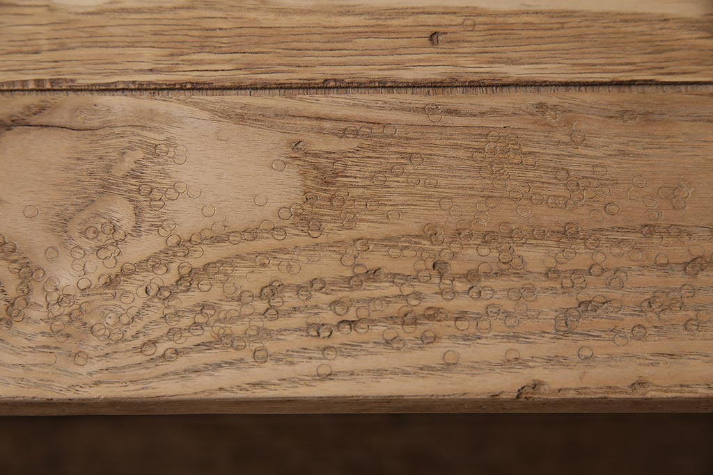 アンティーク家具　昭和初期　ストリップド(剥離)　栗材・天板突き板　ナチュラルな木肌が魅力の文机(ローテーブル)(R-045811)