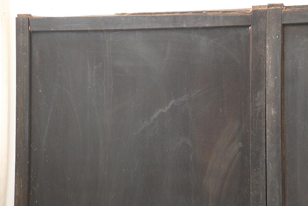 アンティーク建具　明治期　古い木の風合いが魅力のシンプルな板戸4枚セット(帯戸、引き戸)(R-045834)