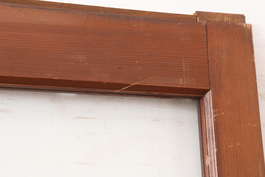 レトロ建具　昭和中期　シンプルなデザインで合わせやすいガラス戸2枚セット(引き戸)(R-045843)