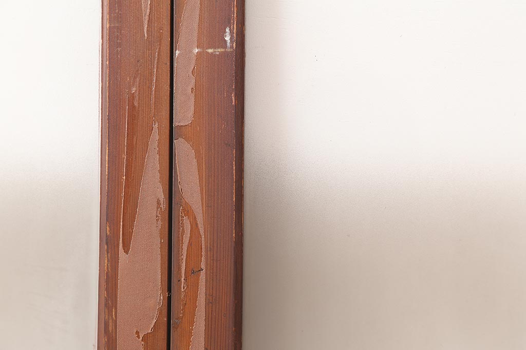 レトロ建具　昭和中期　シンプルなデザインで合わせやすいガラス戸2枚セット(引き戸)(R-045843)
