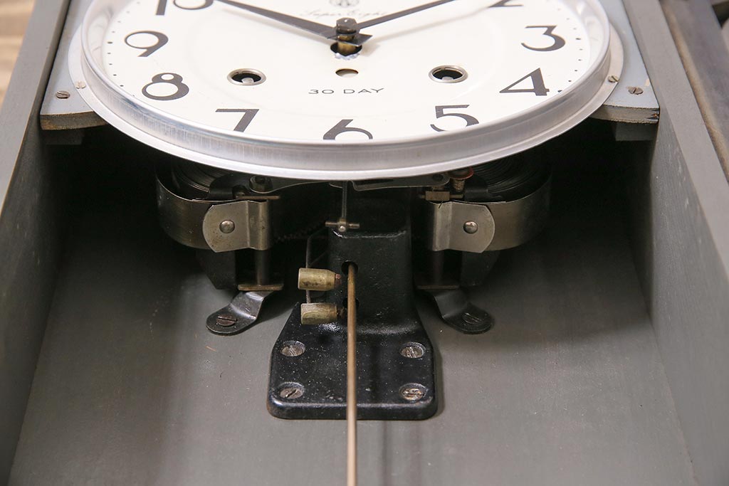 アンティーク時計　AICHI(アイチ、愛知時計電機)　30DAY　Super Eight　手巻き式掛け時計(柱時計、振り子時計)(R-045922)