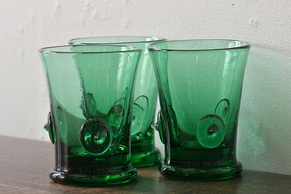 船木倭帆(Shizu)　グラス3点(吹きガラス、作家物、コップ、タンブラー)(R-045942)