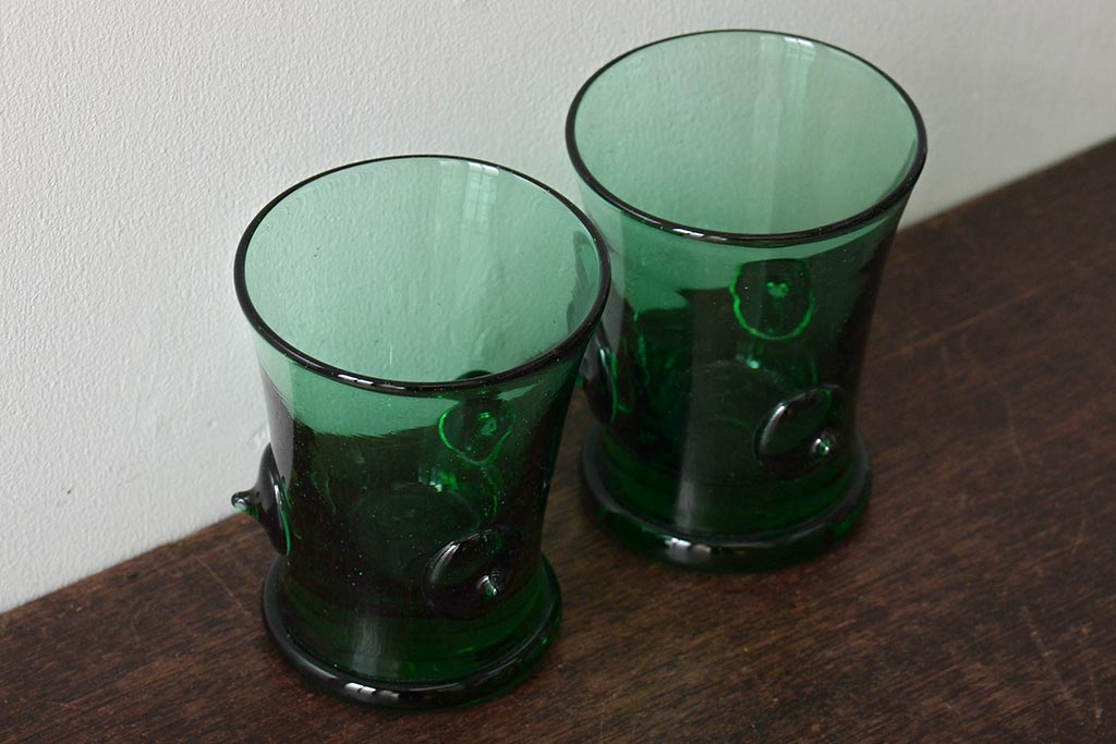 船木倭帆(Shizu)　グラス2点(吹きガラス、作家物、コップ、タンブラー)(R-045962)