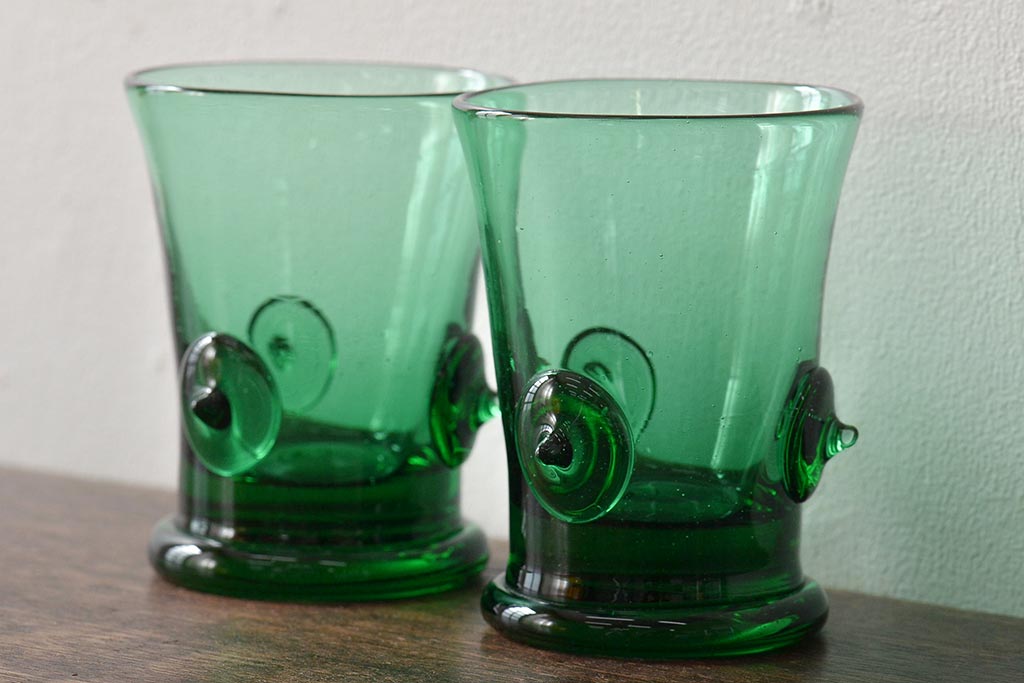 船木倭帆(Shizu)　グラス2点(吹きガラス、作家物、コップ、タンブラー)(R-045963)
