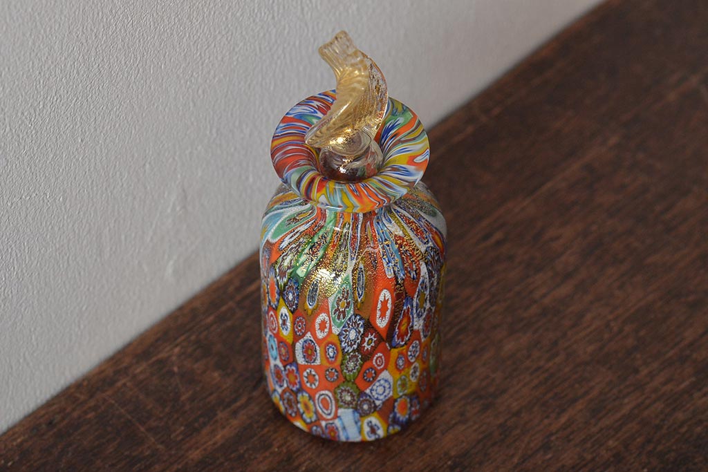 ベネチアンガラス　ムラノ　ミルフィオリ　香水瓶　パフュームボトル(R-045977)