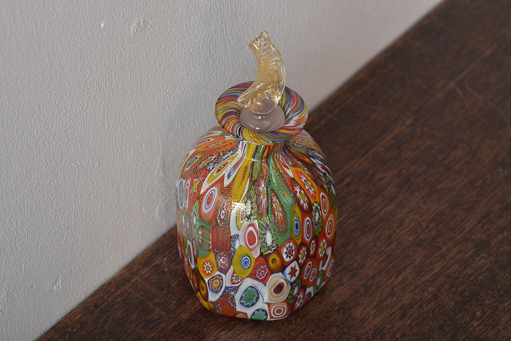 ベネチアンガラス　ムラノ　ミルフィオリ　香水瓶　パフュームボトル(R-045979)