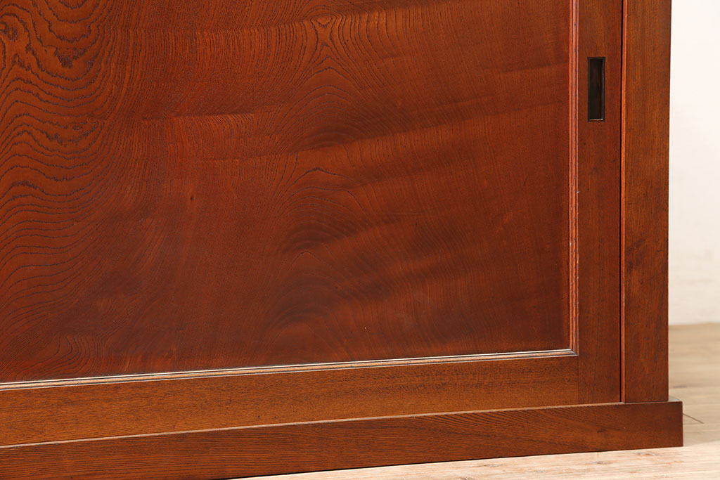 アンティーク家具　大正期　シンプルなつくりの収納箪笥(水屋箪笥、サイドボード、収納棚、戸棚)(R-046037)