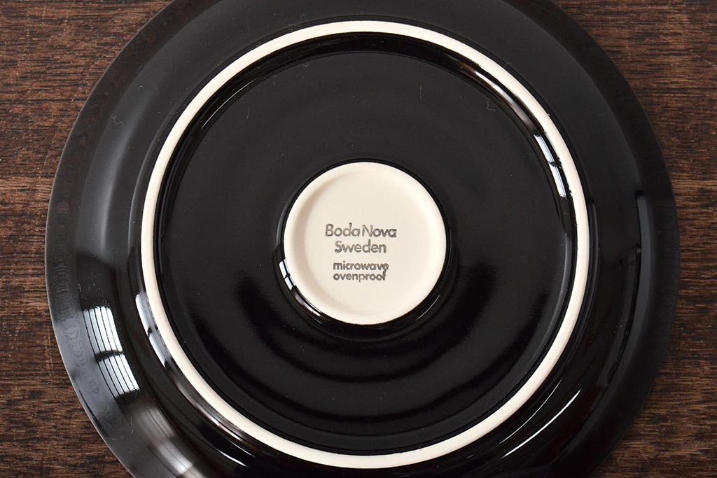 北欧　スウェーデン　BodaNova　ボダノバ　カップ&ソーサー5客セット(ブラック、洋食器)(R-046051)