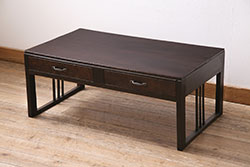 アンティーク家具　昭和初期　深みのある木味が魅力のレトロな文机(ローテーブル、センターテーブル)(R-046063)