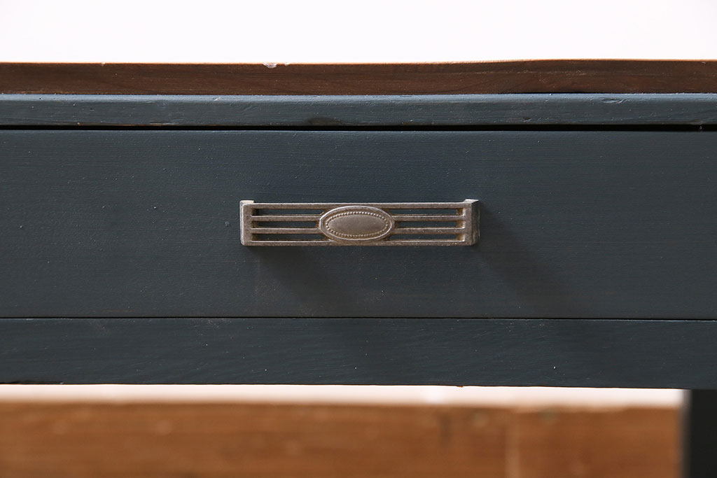 アンティーク家具　昭和中期　ペイント　メンズライクなお部屋に似合う文机(座机)(R-046064)