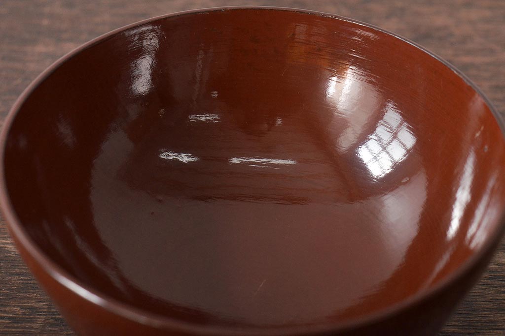 大正〜昭和初期　小槌蒔絵　木製椀7客(漆器、蓋付き椀、お椀)(R-046074)