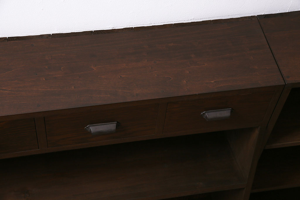 ラフジュ工房オリジナル　すっきりとしたデザインが使い勝手のよい2段重ねのブックシェルフ(本棚、収納棚、ウッドシェルフ)(R-046081)